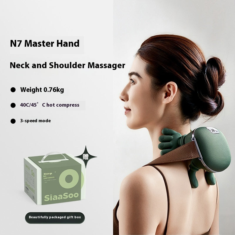 Electric Wireless Neck & Shoulder Muscle Massager - Back Kneading Massage Shawl for Pain Relief and Relaxation