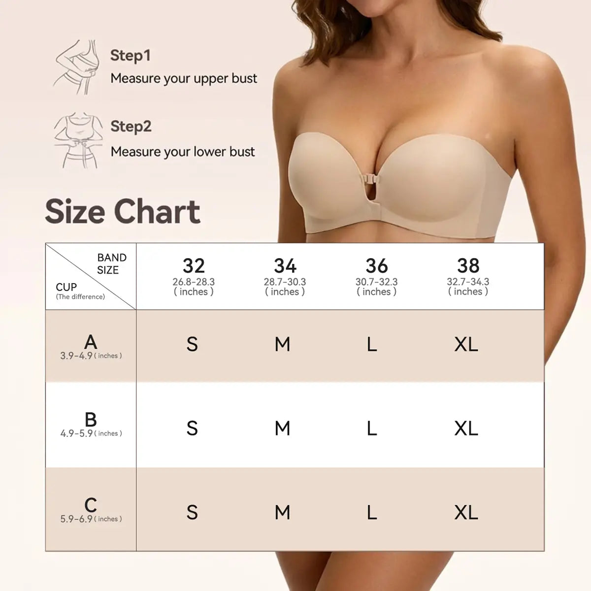 Women’s Strapless Bras – Dual Front-Buckle Design