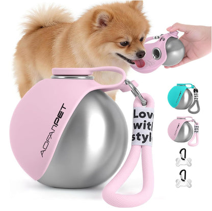 Creative Portable Stainless Steel Outdoor Pet Water Bottle & Travel Bowl – Puppies and Pets