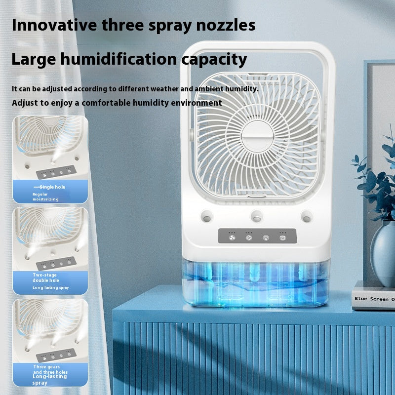 USB Rechargeable Household Cooling Fan with Adjustable Head, Water-Cooled Air Conditioning Tank, Low Noise Air Cooler Fan for Efficient Air Cooling