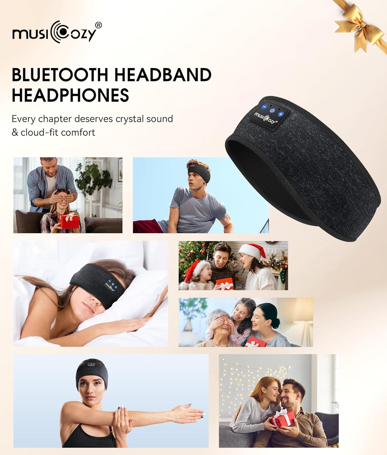 MUSICOZY Bluetooth Sleep Headband & Headphones