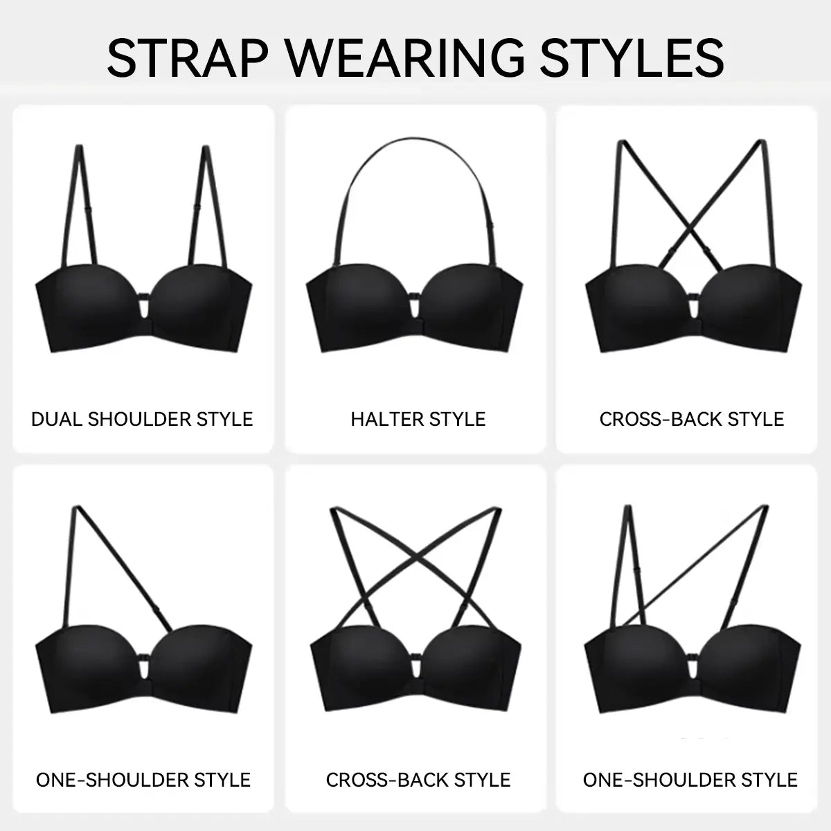 Women’s Strapless Bras – Dual Front-Buckle Design