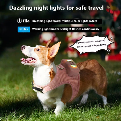 Pet Dog Vest Harness with Chest Strap – Breathable, Cooling Air Conditioner-Integrated Pet Product for Comfort and Safety