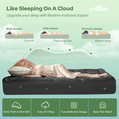 Cooling Mattress Topper for Back Pain Relief
