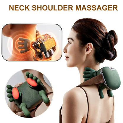 Electric Wireless Neck & Shoulder Muscle Massager - Back Kneading Massage Shawl for Pain Relief and Relaxation