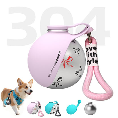 Creative Portable Stainless Steel Outdoor Pet Water Bottle & Travel Bowl – Puppies and Pets